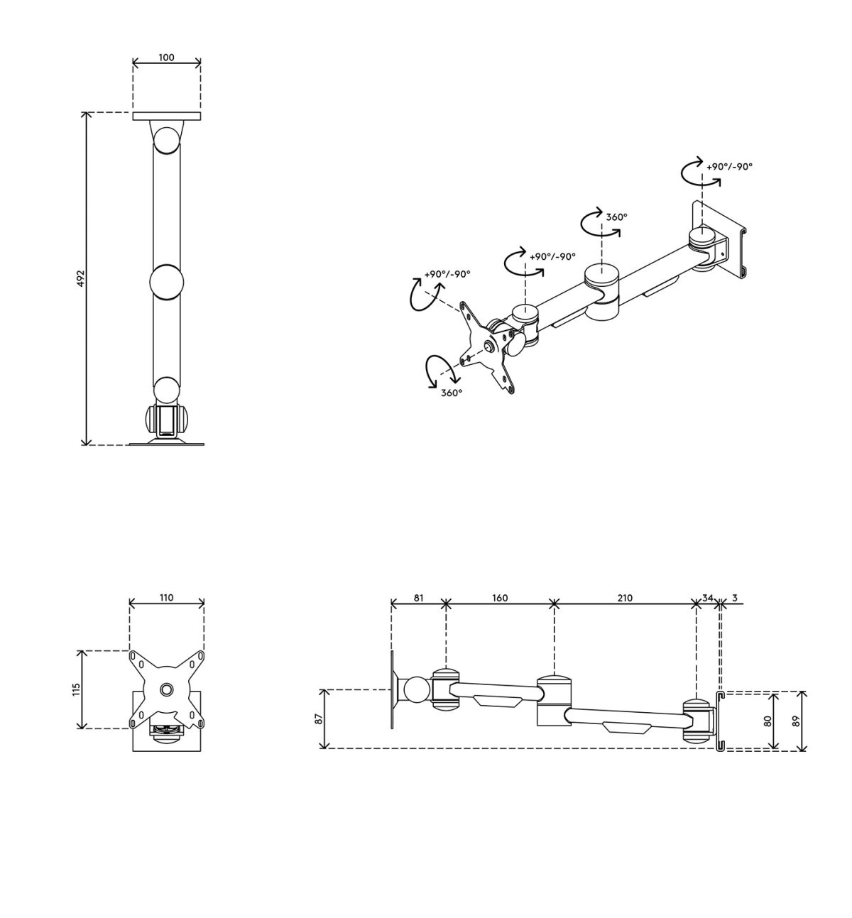 Dataflex Viewmate Monitor Arm - Toolbar | 52.142 - Image 7