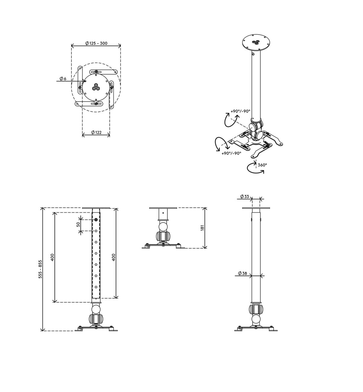 Dataflex Addit Beamer Mount | 52.582 - Image 4