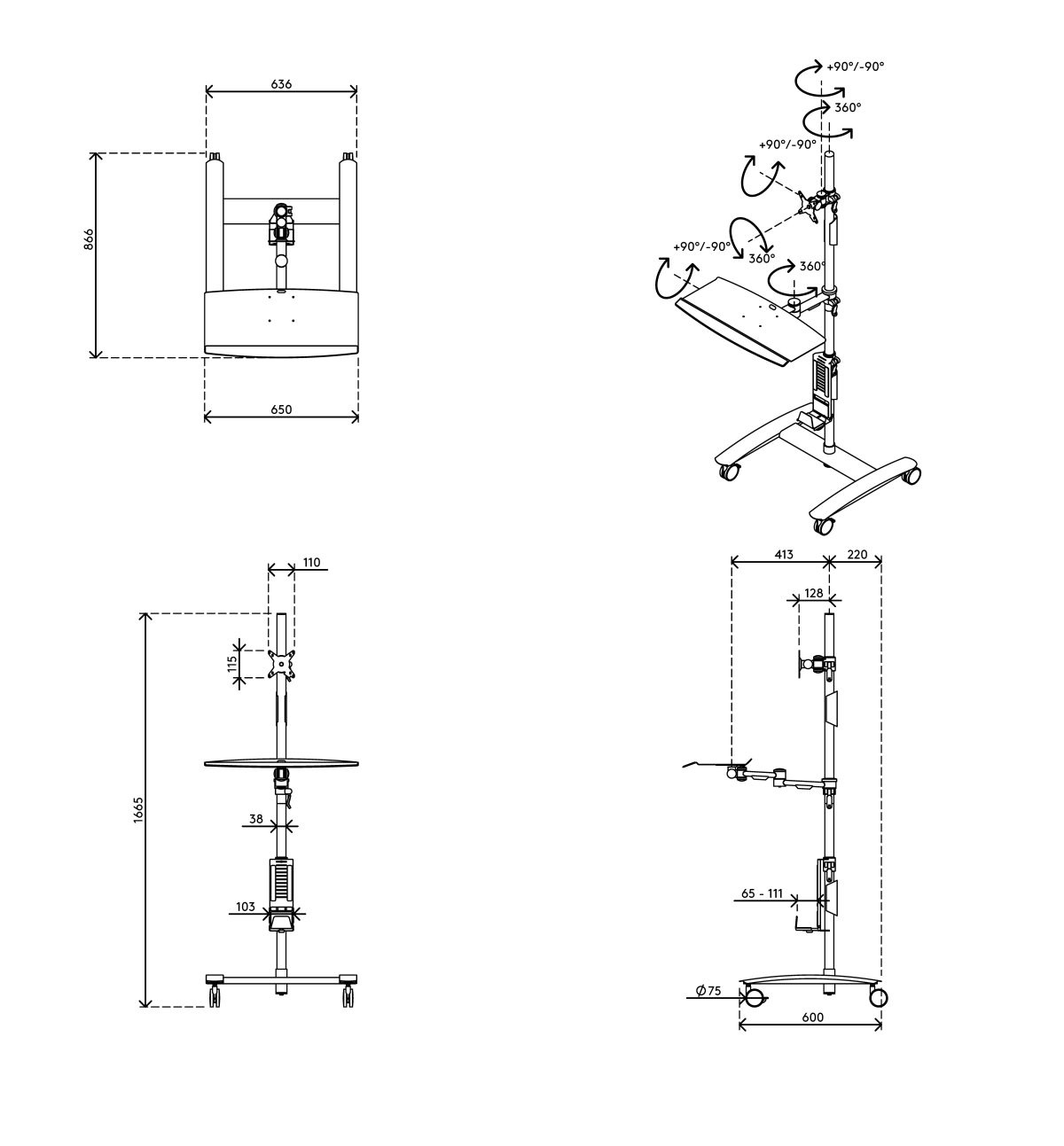 Dataflex Viewmate Workstation - Floor | 52.702 - Image 5