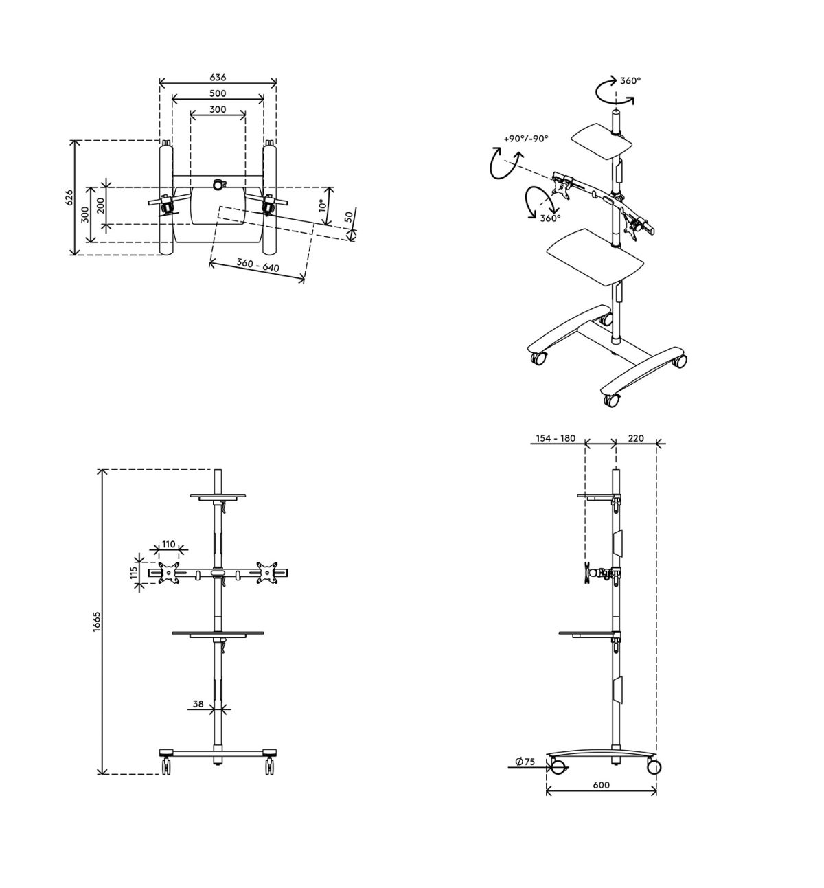 Dataflex Viewmate Workstation - Floor | 52.722 - Image 5