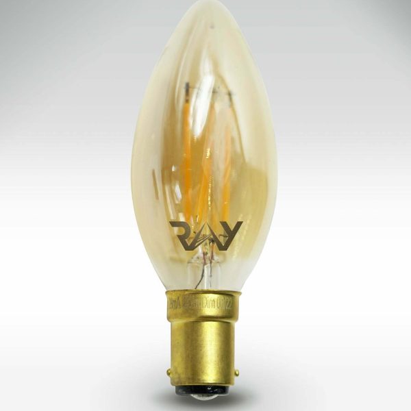 RAY C35 B15 Candle Lightbulb - Liquid Gold Glass