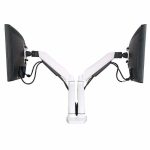 W&E AVA20/21-series Gas Spring Monitor Arm Stand w/ Desk Clamp & Grommet Mount | Dual - Image 4