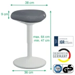 Leitz Ergo Active Sitting Stool with Comfort Seat) - Image 6